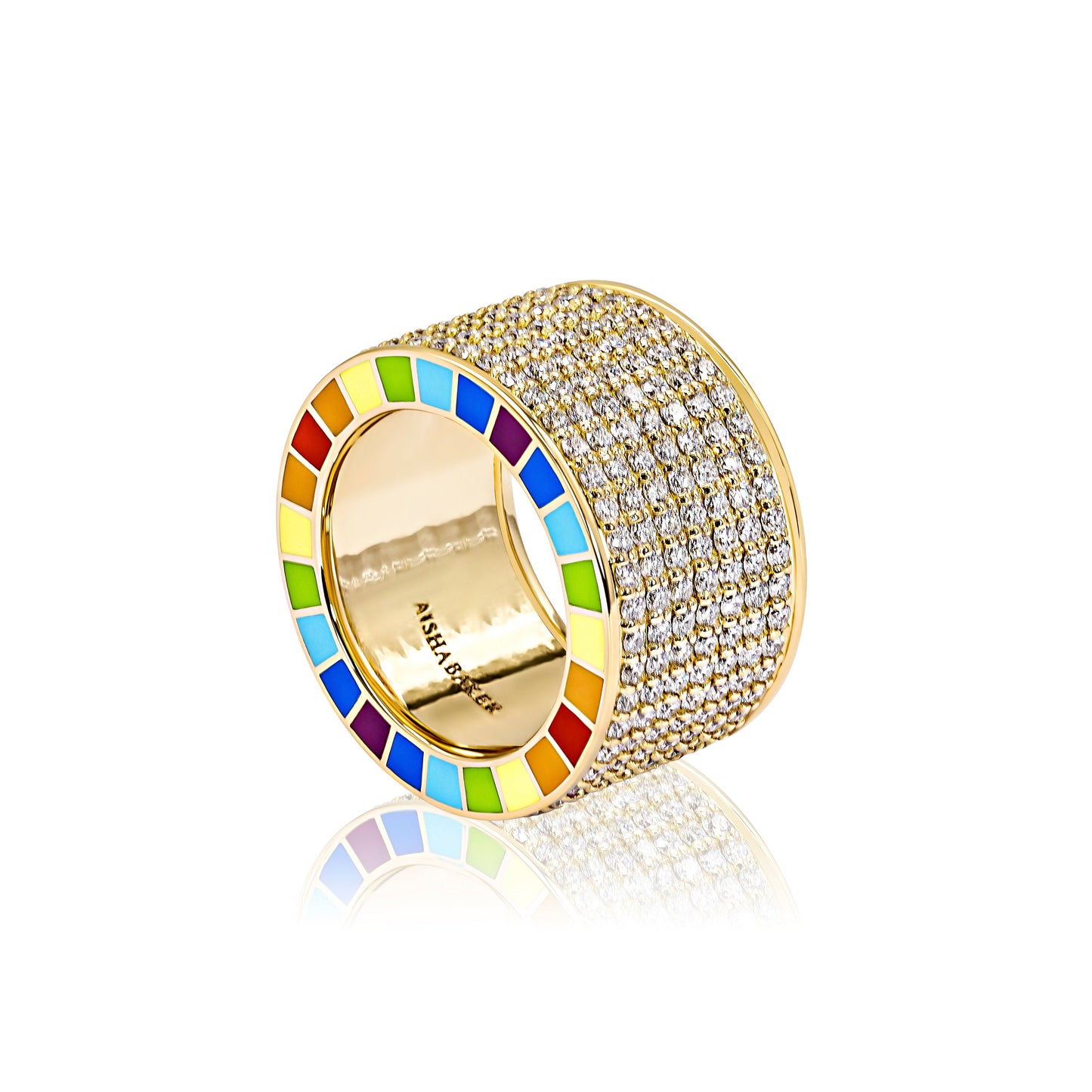 Me Wide Yellow Gold Diamond Ring