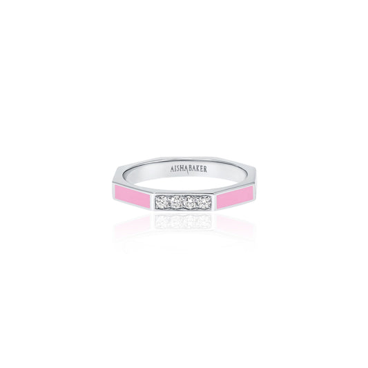 Fingers Crossed Pink White Gold