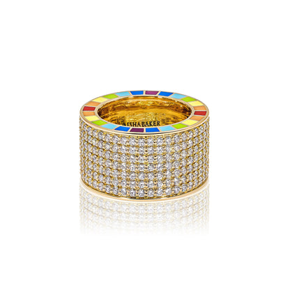 Me Wide Yellow Gold Diamond Ring