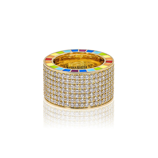 Me Wide Yellow Gold Diamond Ring