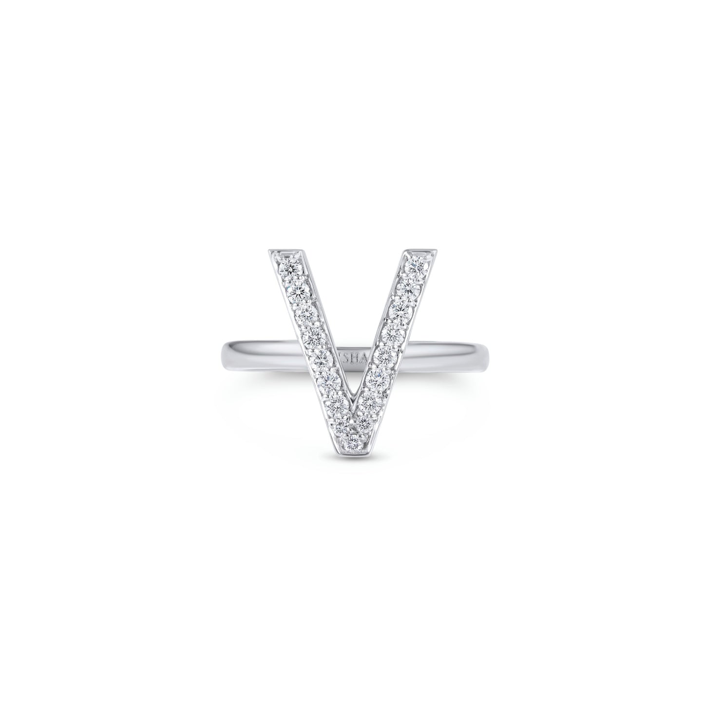 Initials Ring - V
