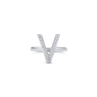 Initials Ring - V