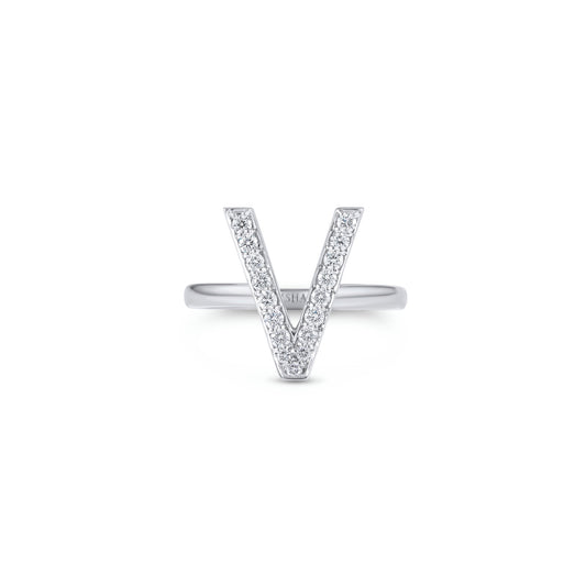 Initials Ring - V