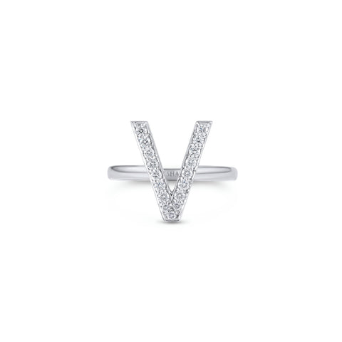 Initials Ring - V