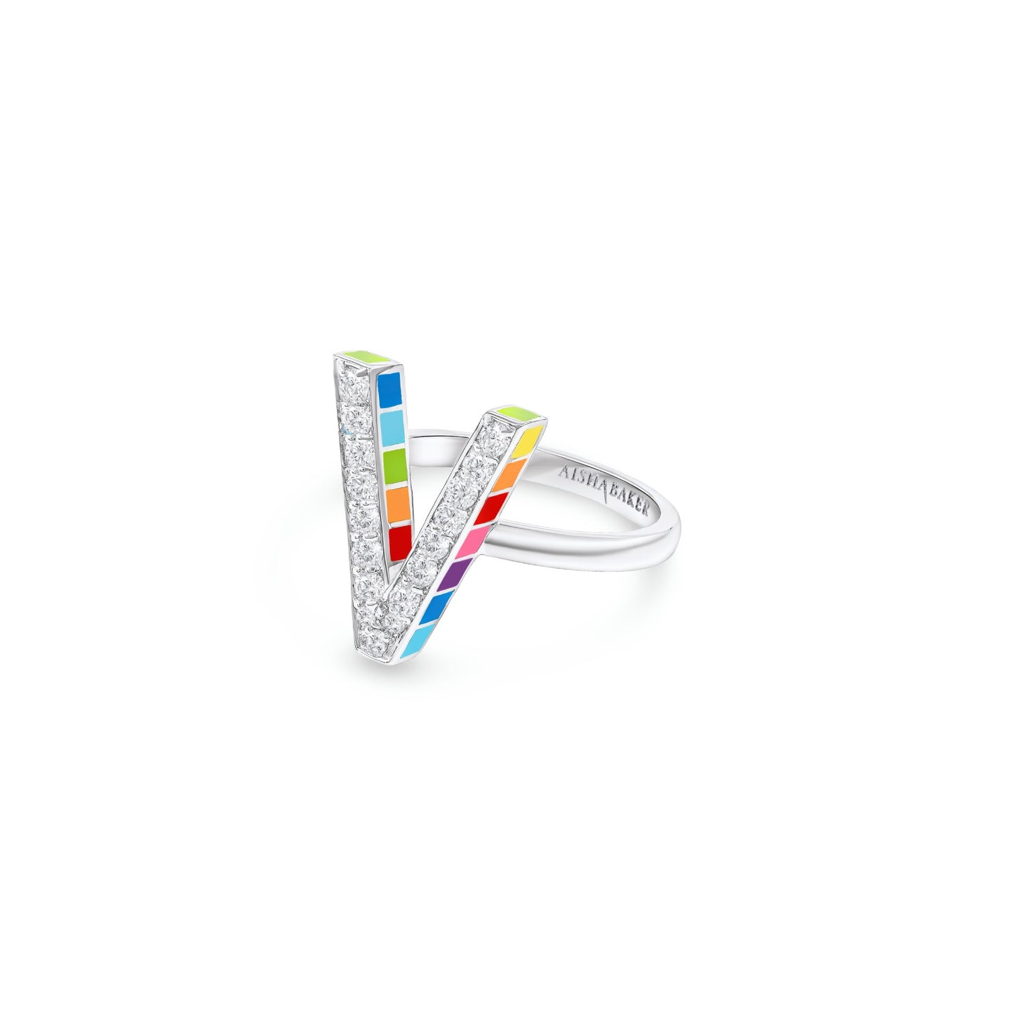 Initials Ring - V